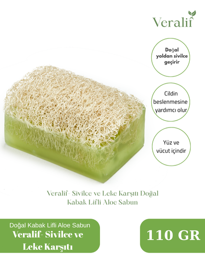 Veralif - Sivilce Ve Leke Karşıtı Doğal Kabak Lifli Aloe Sabun
