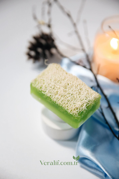 Veralif - Sivilce Ve Leke Karşıtı Doğal Kabak Lifli Aloe Sabun