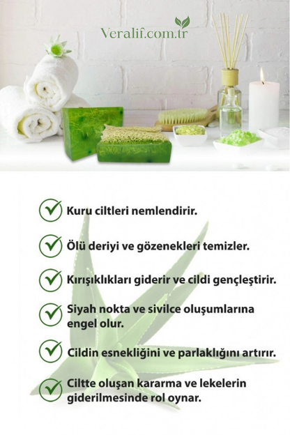 Veralif - Sivilce Ve Leke Karşıtı Doğal Kabak Lifli Aloe Sabun